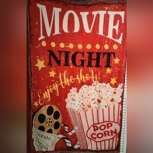 Movie Theater Print Throw Blanket, Movie theme NWT, soft flannel polyester NWT